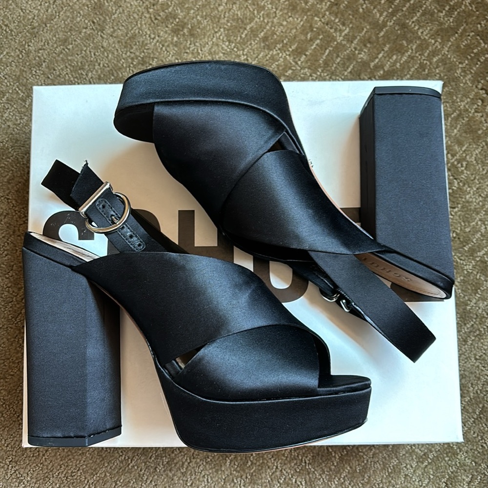 SCHUTZ satin heels 8.5